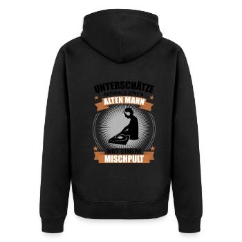 Alt DJ with Mixer Legend Shirt - Gift - Unisex Premium Organic Zip Hoodie - black - Back - Nico (187cm)