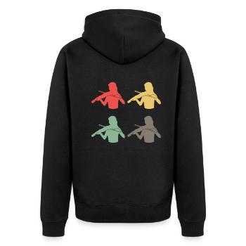 Ensemble de violonistes colorés Harmony - Veste à capuche bio Premium Unisexe - noir - Dos - Nico (187cm)