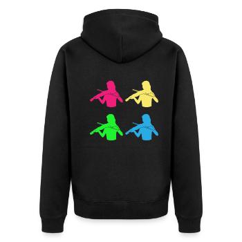 Ensemble de violonistes colorés Harmony - Veste à capuche bio Premium Unisexe - noir - Dos - Nico (187cm)