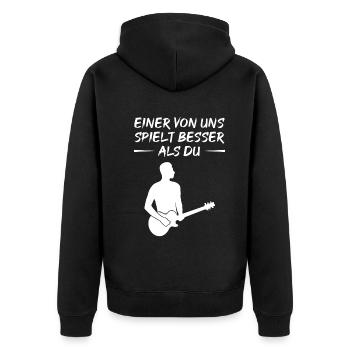 Better Guitarist - Top Cadeau Chemise - Veste à capuche bio Premium Unisexe - noir - Dos - Nico (187cm)