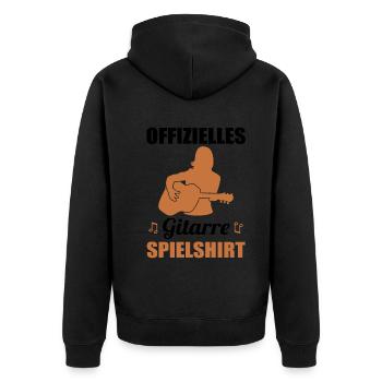 Offizielles Gitarrenspiel Geschenk-Shirt - Unisex Premium Bio Zip Hoodie - Schwarz - Hinten - Nico (187cm)
