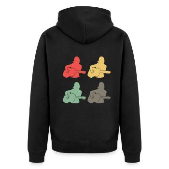 Colorful Female Guitarists Gift Ensemble - Unisex Premium Organic Zip Hoodie - black - Back - Nico (187cm)