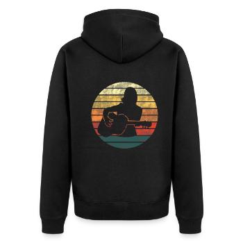 Guitarist Sunset Gift Harmony - Unisex Premium Organic Zip Hoodie - black - Back - Nico (187cm)