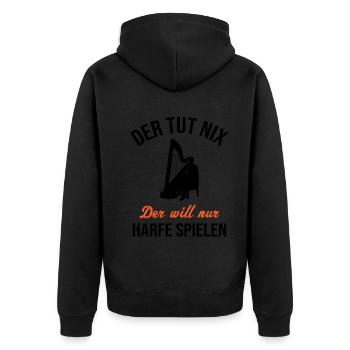 Le son inoffensif de la harpe inspire les musiciens - Veste à capuche bio Premium Unisexe - noir - Dos - Nico (187cm)