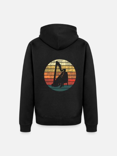 Harp Sunset Melody Dream - Unisex Premium Organic Zip Hoodie -