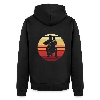 Dusk Bass Virtuoso - Unisex Premium Organic Zip Hoodie - black - Back - Nico (187cm)