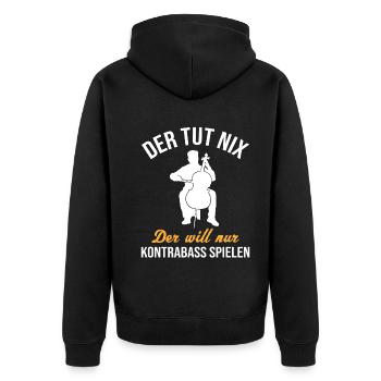 Harmless Double Bass Passionate Musician - Unisex Premium Organic Zip Hoodie - black - Back - Nico (187cm)