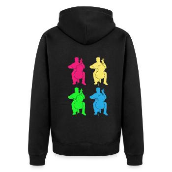 Bassistes Coloré Ensemble Son - Veste à capuche bio Premium Unisexe - noir - Dos - Nico (187cm)