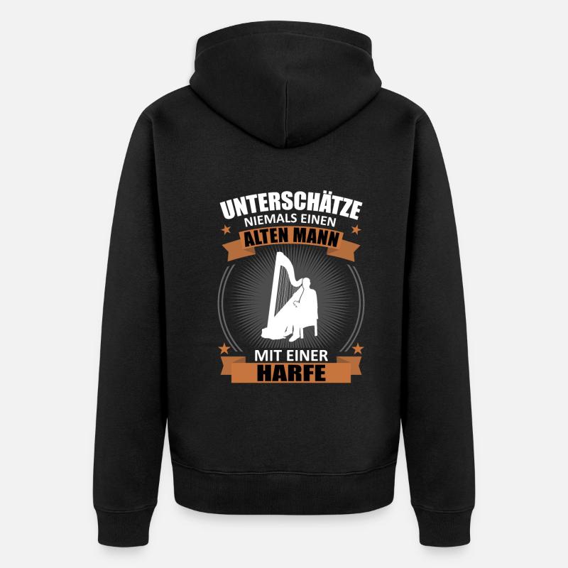 Harpe sagesse âge puissance cadeau - Veste à capuche bio Premium Unisexe - noir