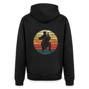 Abenddämmerung Bass Virtuose - Unisex Premium Bio Zip Hoodie - Schwarz - Hinten - Nico (187cm)