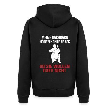Neighborhood Bass Concert Guaranteed - Unisex Premium Organic Zip Hoodie - black - Back - Nico (187cm)