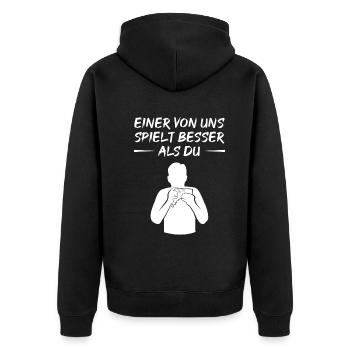 Défi du maître de la flûte de Pan - Veste à capuche bio Premium Unisexe - noir - Dos - Nico (187cm)