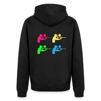 Colorful Trombonist Rhythm Art Gift - Unisex Premium Organic Zip Hoodie - black - Back - Nico (187cm)