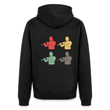 Flutes Ensemble Bunte Harmonie - Unisex Premium Organic Zip Hoodie - black - Back - Nico (187cm)