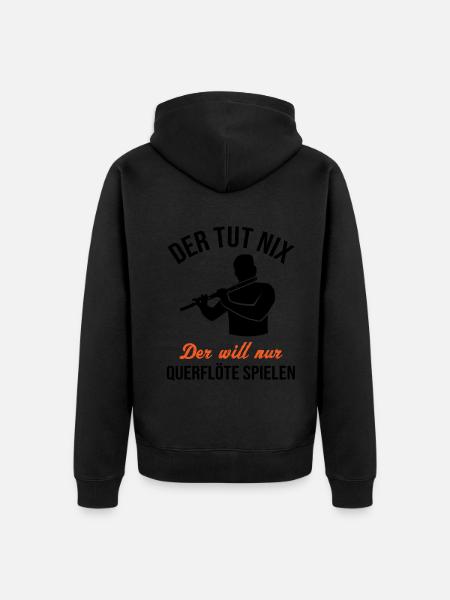 Harmless flute player joke - Unisex Premium Organic Zip Hoodie -