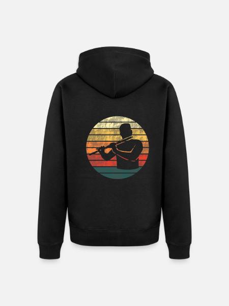 Querflötenklänge im Sonnenuntergang - Unisex Premium Bio Zip Hoodie - 