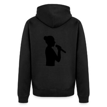 Voix forte Chanteur puissant - Veste à capuche bio Premium Unisexe - noir - Dos - Nico (187cm)