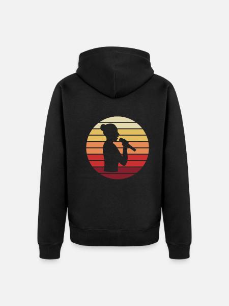 Singer Sunset Melody - Unisex Premium Organic Zip Hoodie - black