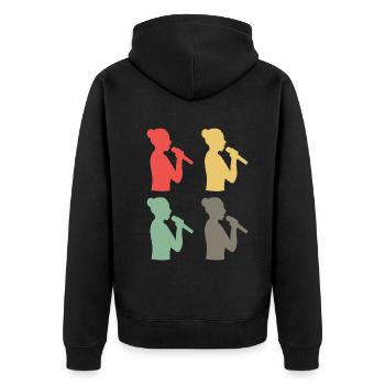 Bunte Chor Vielfalt Gesang - Geschenk - Unisex Premium Bio Zip Hoodie - Schwarz - Hinten - Nico (187cm)