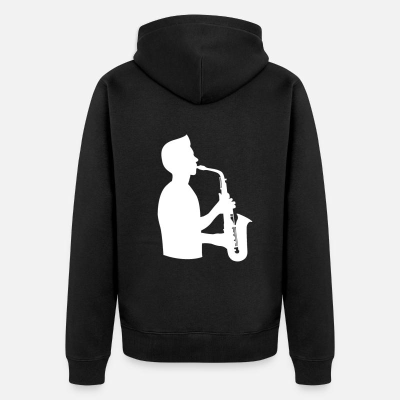 Saxophone Virtuose Passion - Veste à capuche bio Premium Unisexe - noir