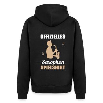 Chemise de jeu de saxophoniste classique - cadeau - Veste à capuche bio Premium Unisexe - noir - Dos - Nico (187cm)