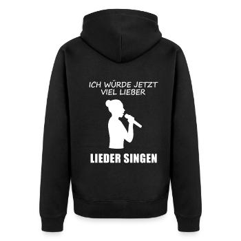 Je préfère chanter de la musique maintenant - Veste à capuche bio Premium Unisexe - noir - Dos - Nico (187cm)