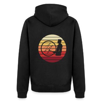 Batteur au coucher du soleil – Rhythm Soul - Veste à capuche bio Premium Unisexe - noir - Dos - Nico (187cm)