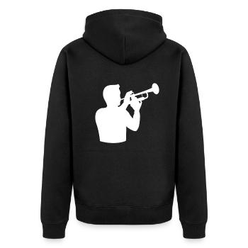 Masterful Trumpet Sounds Musician's Pride - Unisex Premium Organic Zip Hoodie - black - Back - Nico (187cm)
