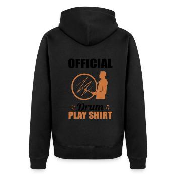 Official Drummer Outfit Game Shirt - Unisex Premium Organic Zip Hoodie - black - Back - Nico (187cm)