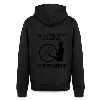 Cher tambours vœux pieux pensée cadeau - Veste à capuche bio Premium Unisexe - noir - Dos - Nico (187cm)