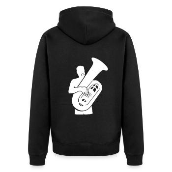Tuba Virtuoso – Low Sound Master - Unisex Premium Organic Zip Hoodie - black - Back - Nico (187cm)