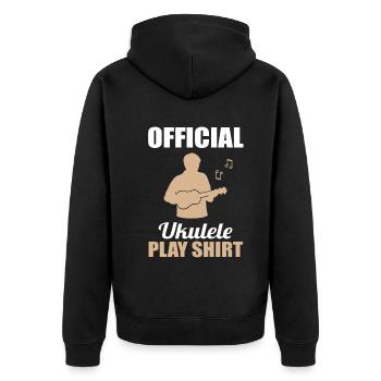 Official Ukulele Playing Shirt Melody - Unisex Premium Organic Zip Hoodie - black - Back - Nico (187cm)