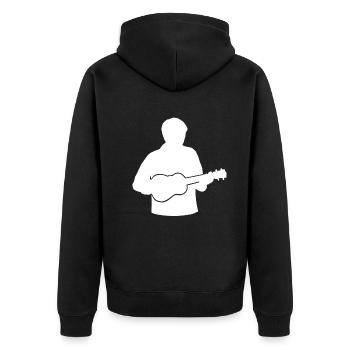 Ukulele Rhythmus Glücksmelodie Geschenk - Unisex Premium Bio Zip Hoodie - Schwarz - Hinten - Nico (187cm)
