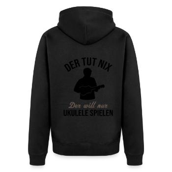 Innocent joueur de ukulélé cadeau amusant - Veste à capuche bio Premium Unisexe - noir - Dos - Nico (187cm)