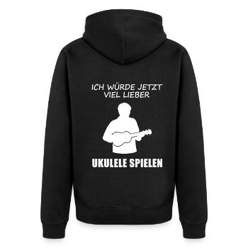 Préférez jouer la joie du musicien de ukulélé - Veste à capuche bio Premium Unisexe - noir - Dos - Nico (187cm)
