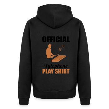 Xylophone Virtuoso Official Game Shirt - Unisex Premium Organic Zip Hoodie - black - Back - Nico (187cm)