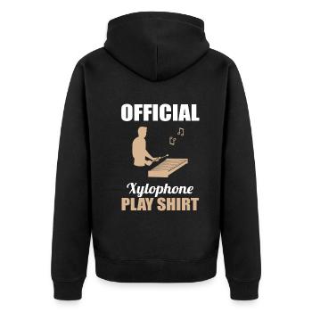 Xylophone Virtuoso Official Game Shirt - Unisex Premium Organic Zip Hoodie - black - Back - Nico (187cm)