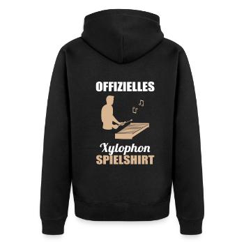 Xylophone Virtuoso Official Game Shirt - Unisex Premium Organic Zip Hoodie - black - Back - Nico (187cm)