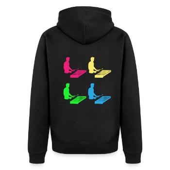 Bunte Rhythmen Xylophon Virtuose Geschenk - Unisex Premium Bio Zip Hoodie - Schwarz - Hinten - Nico (187cm)