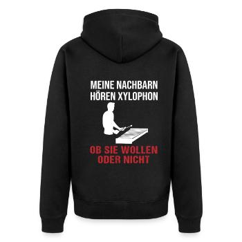 Xylophone Sounds for the Neighbors Gift - Unisex Premium Organic Zip Hoodie - black - Back - Nico (187cm)