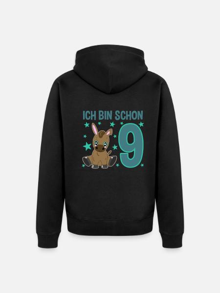 Nine-year-old donkey: Big party - Unisex Premium Organic Zip Hoodie -