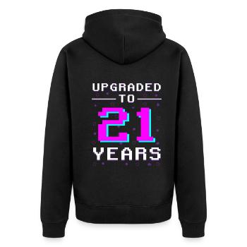 21 et le légendaire joueur rétro - Veste à capuche bio Premium Unisexe - noir - Dos - Nico (187cm)