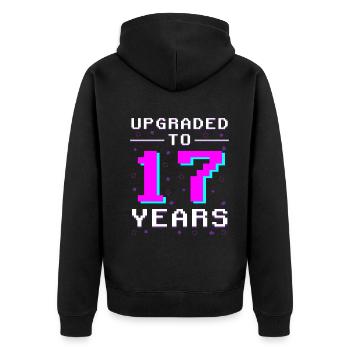 17 Years of Gamers: Retro Level-Up - Unisex Premium Organic Zip Hoodie - black - Back - Nico (187cm)