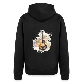 Aquarelles à la mandoline rustique – Notes de tradition - Veste à capuche bio Premium Unisexe - noir - Dos - Nico (187cm)