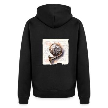Symphonie De Traits - Cor Français Aquarelles - Veste à capuche bio Premium Unisexe - noir - Dos - Nico (187cm)