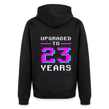Epic Level 23 - Gamer Vintage Style - Veste à capuche bio Premium Unisexe - noir - Dos - Nico (187cm)
