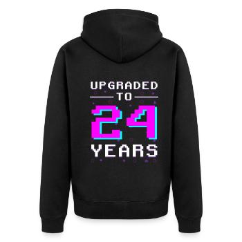 Retro Gamer 24 ans Pixel Honor - Veste à capuche bio Premium Unisexe - noir - Dos - Nico (187cm)