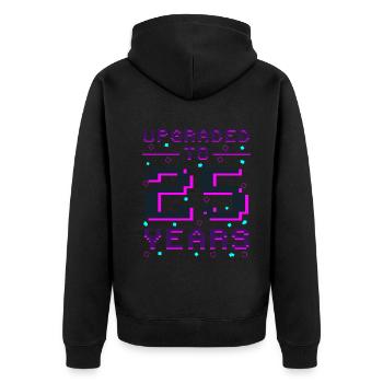 25 ans de l’anniversaire du Pixel Gamer Honor - Veste à capuche bio Premium Unisexe - noir - Dos - Nico (187cm)