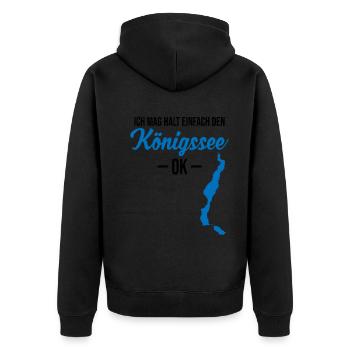 Königssee, simply great - To be clear! - Unisex Premium Organic Zip Hoodie - black - Back - Nico (187cm)