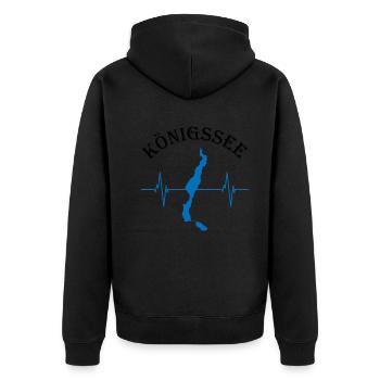 Königssee Herzschlag - La nature dans le temps - Veste à capuche bio Premium Unisexe - noir - Dos - Nico (187cm)